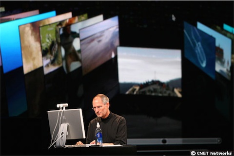 Steve Jobs lors de la présentation de Core Animation. Image Cnet.