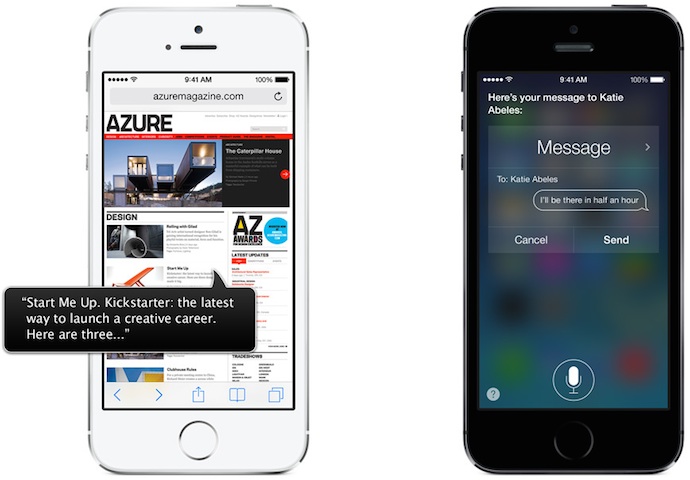 VoiceOver et la synthèse vocale de Siri sont deux fonctions d'accessibilité d'iOS. Image Apple.