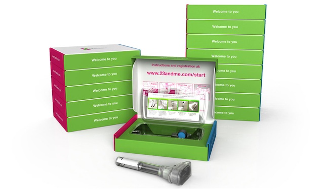 Le kit de prélèvement salivaire de 23andMe, société spécialisée dans le séquençage ADN fondée par Anne Wojcicki, la femme du co-fondateur de Google Sergey Brin. Il vaut moins de 100 $.