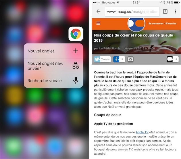 Chrome pour iOS.