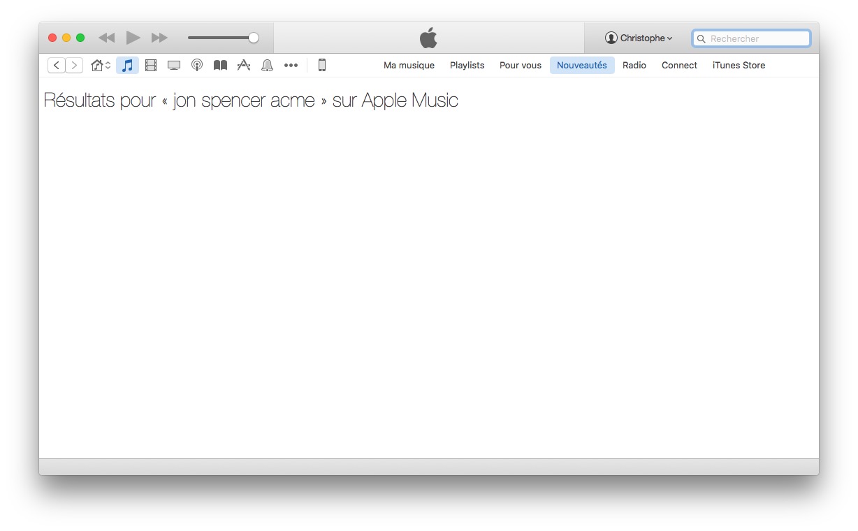 La seule page d'Apple Music qui n'est pas surchargée !