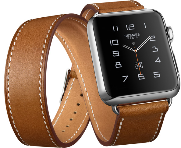 L'Apple Watch Hermès avec un bracelet double tour.