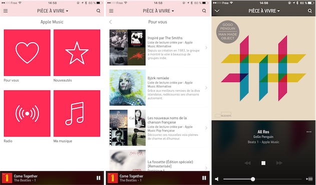 Apple Music depuis l’application Sonos