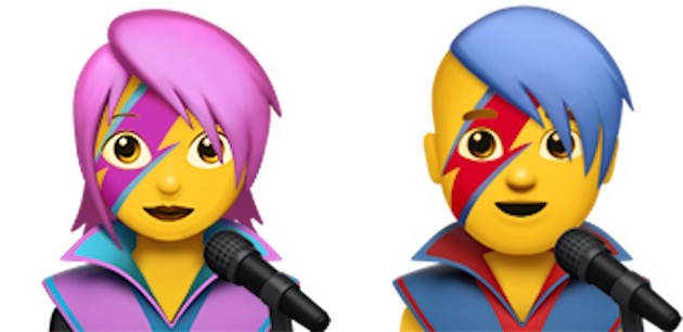 Les deux emojis chanteur dans iOS 10.2.