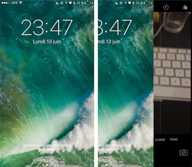 Avec iOS 10, accéder à l’appareil photo n’a jamais été plus simple. Depuis l’écran d’accueil, il suffit de glisser vers la gauche et l’appareil est prêt à l’emploi. 