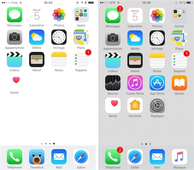 iOS 10 : les fonds d'écran blancs sont recouverts d'un voile gris