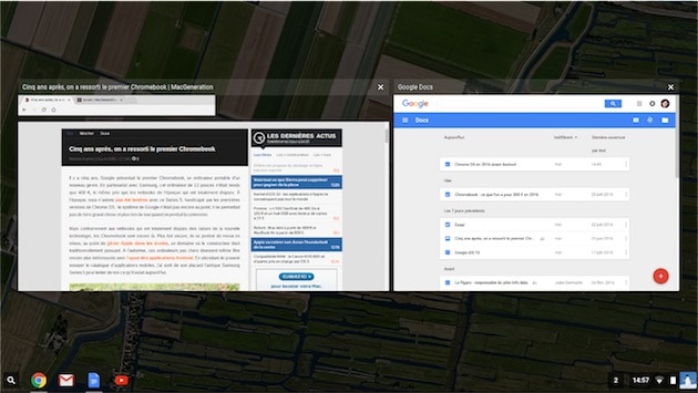 Le pseudo Mission Control de Chrome OS. — Cliquer pour agrandir