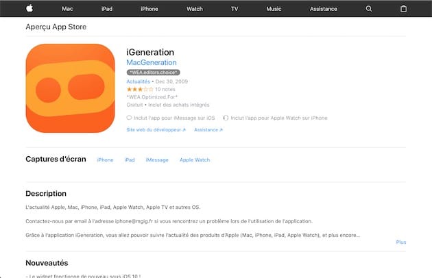 Et le nouvel aperçu App Store.