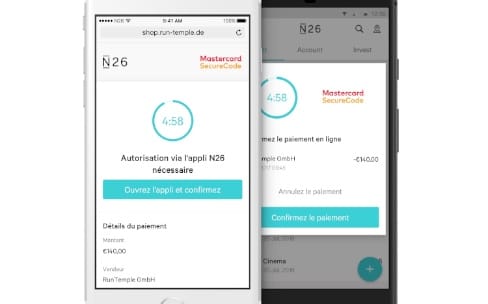 code n26 confirmation Secure nativement N26 3D intègre  iGeneration