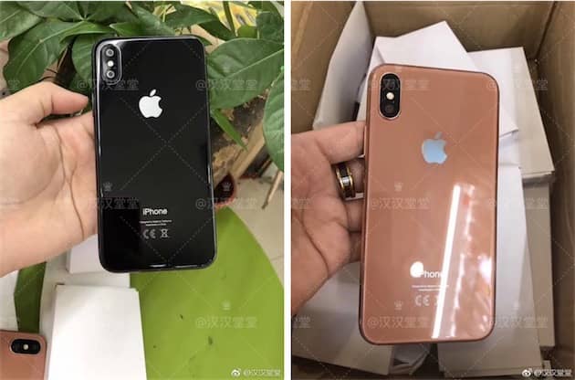 Le cuivre, à droite, serait un nouveau coloris pour l’iPhone 8. Cliquer pour agrandir