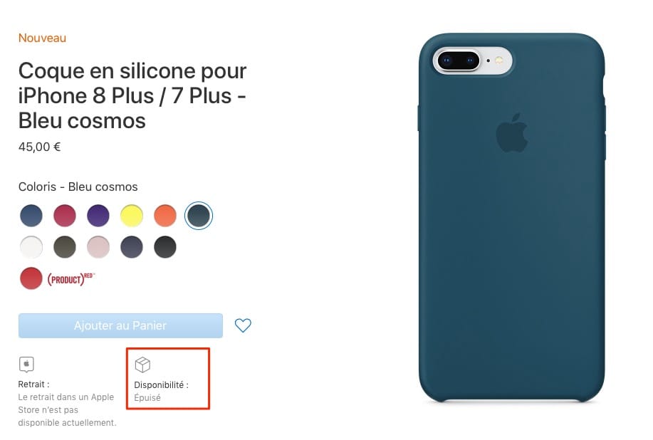 coque iphone 7 plus silicone bleu